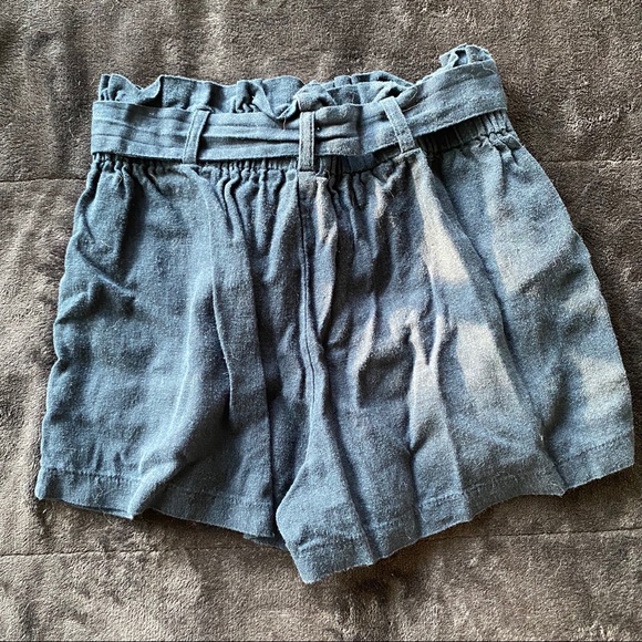 Navy tie front shorts w pockets - Picture 3 of 3